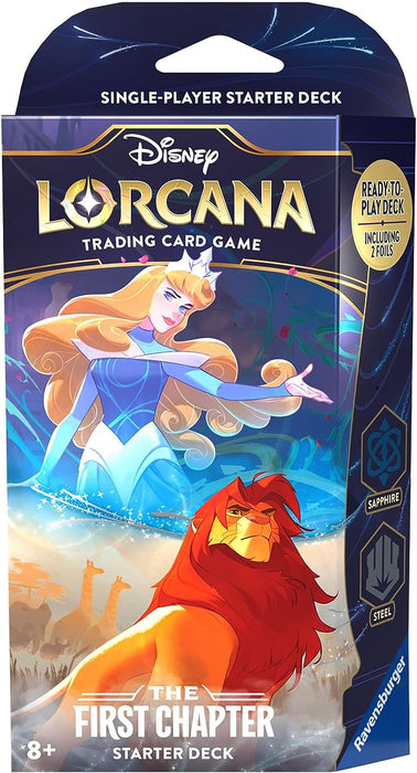 Disney Lorcana TCG: The First Chapter Starter Deck Steel and Sapphire – Princess Aurora x Simba