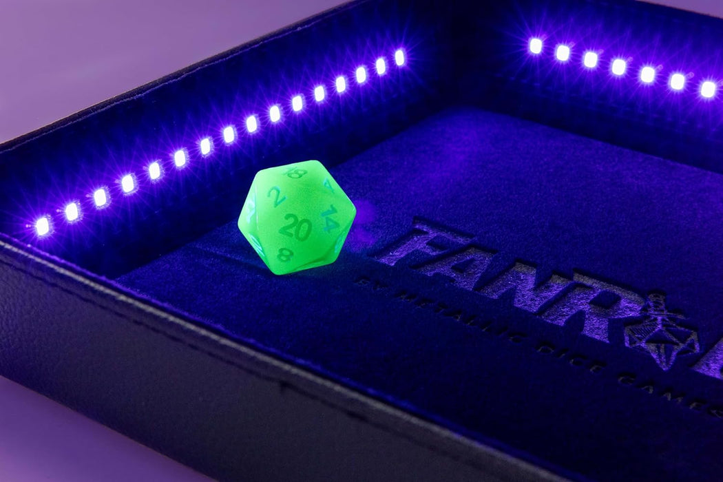 Folding Dice Tray: Blacklight & d20: Black