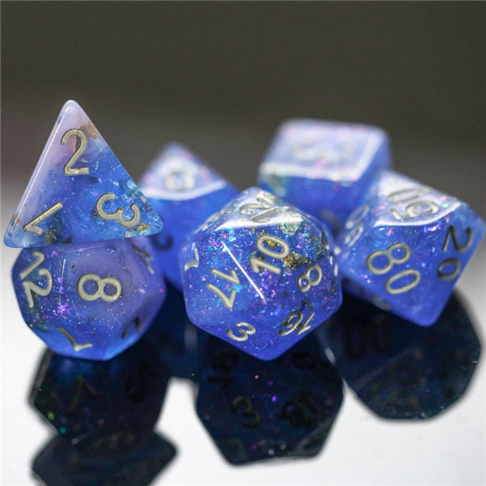 Blue & Pink Seabed Treasure Dice Set