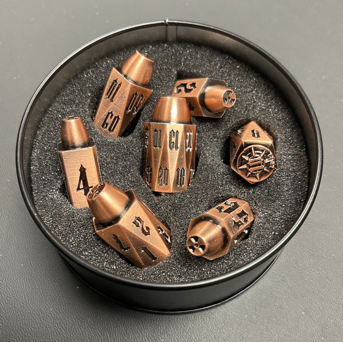 Bullet 7 Set Metal Dice (Copper)