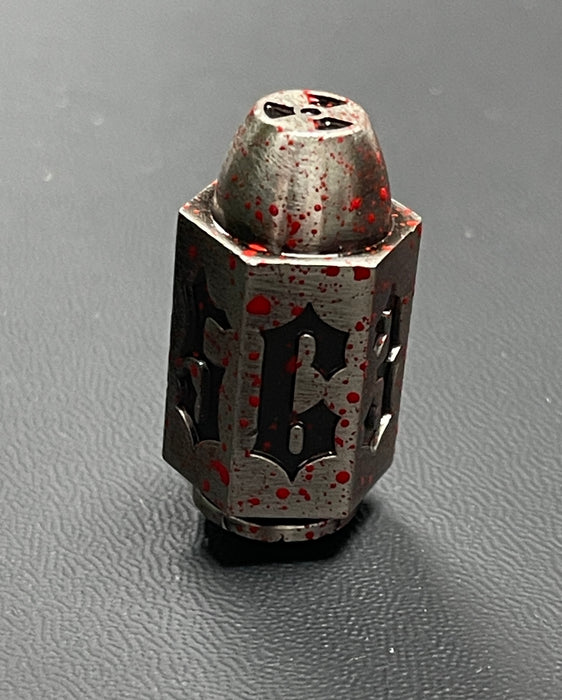 Bullet D6 Metal Die (Red Splatter/Silver)