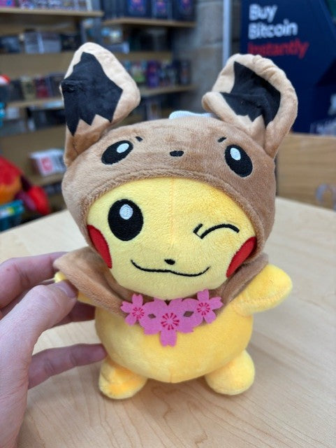 Pokemon Winking Pikachu Cosplay Wearing Eevee