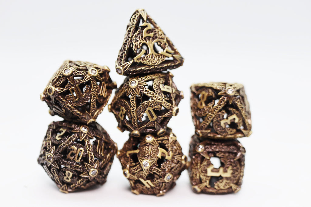 Trees of Virtue: Tree of Humility - Hollow Metal RPG Dice Set