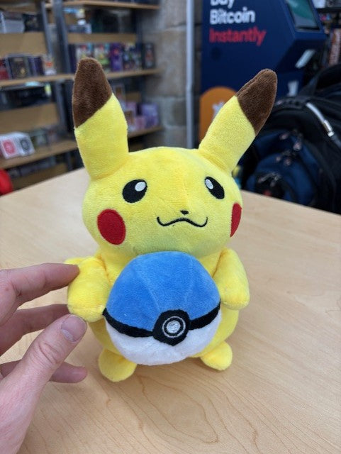 Pokemon Pikachu Holding Light Blue Pokeball