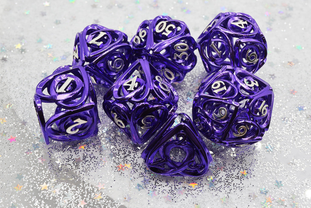 Hollow Hearts: Purple - Metal RPG Dice Set