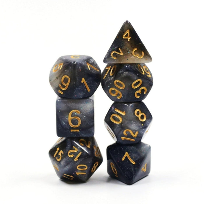 Silver Sparkle RPG Dice Set