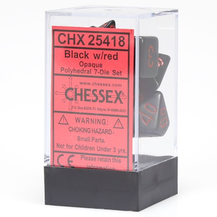 7-Set Cube Opaque Black with Red
