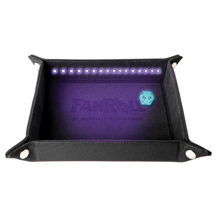 Folding Dice Tray: Blacklight & d20: Black