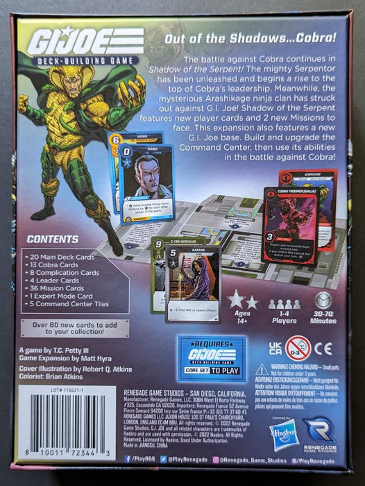 G.I. JOE Deck-Building Game Shadow of the Serpent Expansion