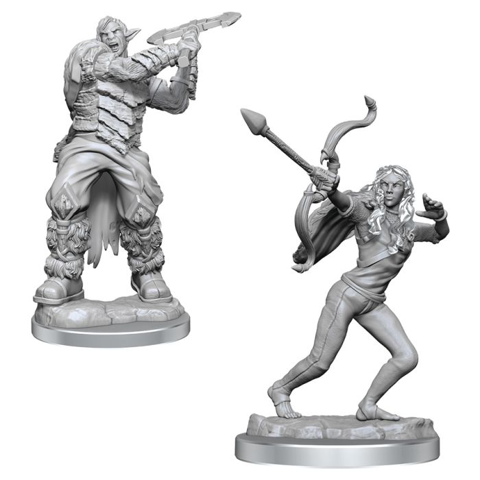 Critical Role Unpainted Miniatures: W04 Ashari Stoneguard & Ashari Skydancer