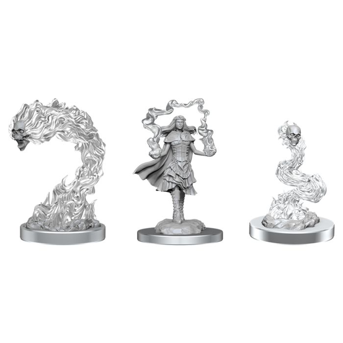 Nolzur's Marvelous Minis: Dark Spellcaster & Flameskulls